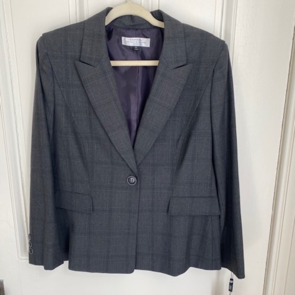 NWT TAHARI Arthur S. Levine Gray Blazer, Sz 16P - Picture 1 of 5